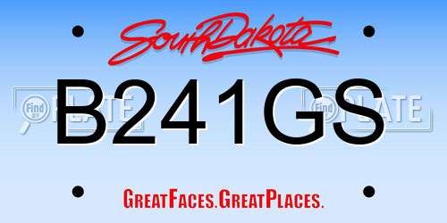 B241GS South Dakota License Plate