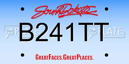B241TT South Dakota License Plate