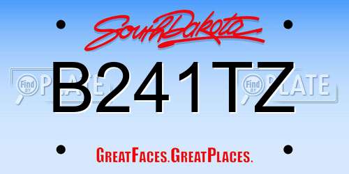 B241TZ South Dakota License Plate