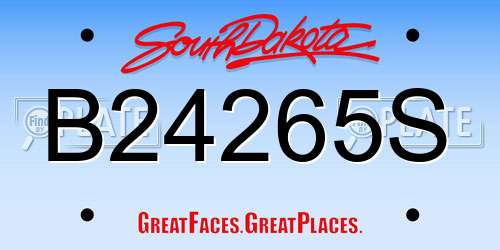 B24265S South Dakota License Plate