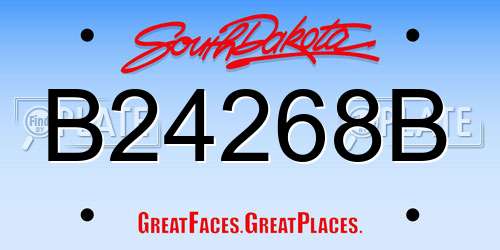 B24268B South Dakota License Plate