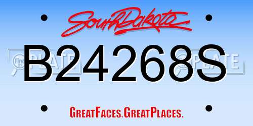 B24268S South Dakota License Plate