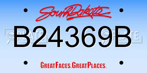 B24369B South Dakota License Plate