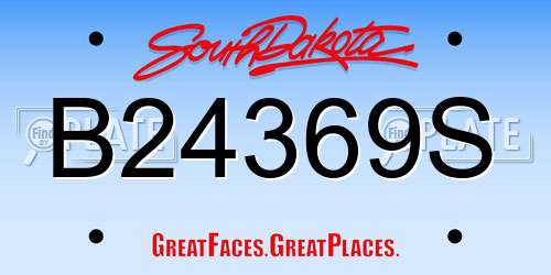 B24369S South Dakota License Plate
