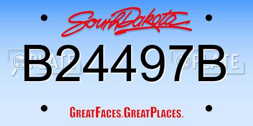 B24497B South Dakota License Plate