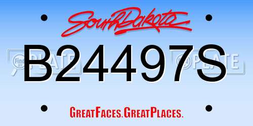 B24497S South Dakota License Plate