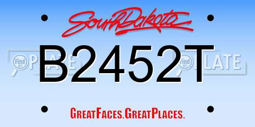 B2452T South Dakota License Plate