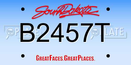 B2457T South Dakota License Plate