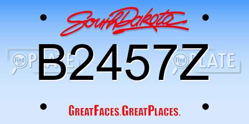 B2457Z South Dakota License Plate