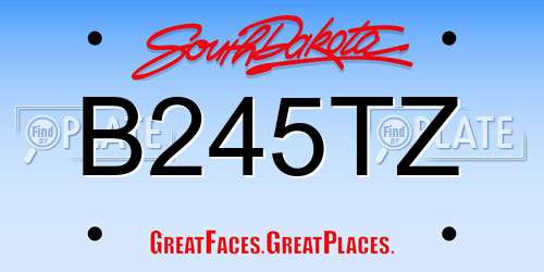 B245TZ South Dakota License Plate