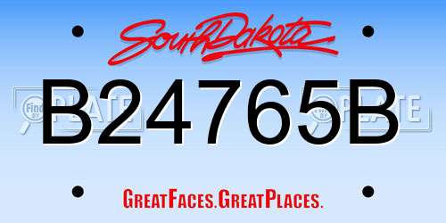 B24765B South Dakota License Plate