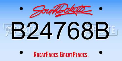 B24768B South Dakota License Plate