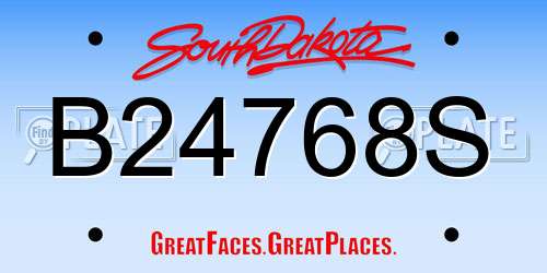 B24768S South Dakota License Plate