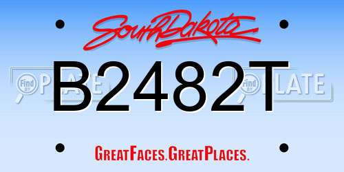 B2482T South Dakota License Plate