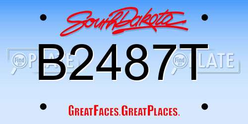 B2487T South Dakota License Plate