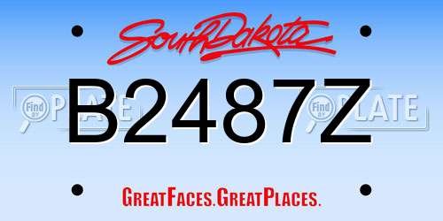 B2487Z South Dakota License Plate