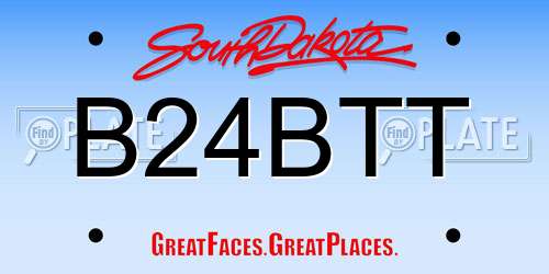 B24BTT South Dakota License Plate