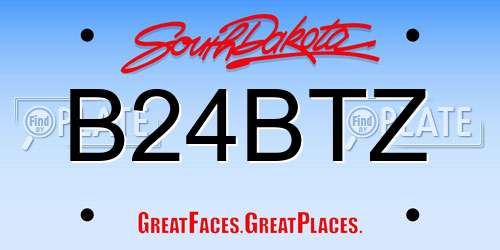 B24BTZ South Dakota License Plate