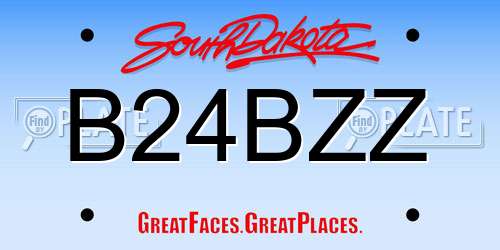 B24BZZ South Dakota License Plate