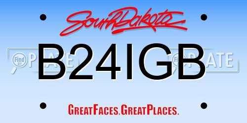 B24IGB South Dakota License Plate