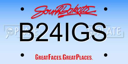 B24IGS South Dakota License Plate