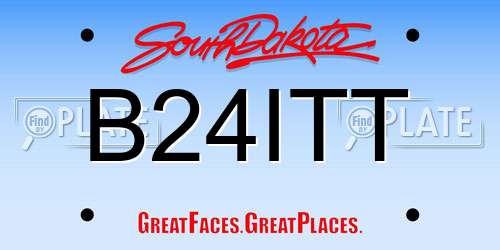 B24ITT South Dakota License Plate