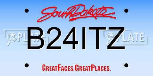 B24ITZ South Dakota License Plate