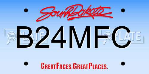 B24MFC South Dakota License Plate