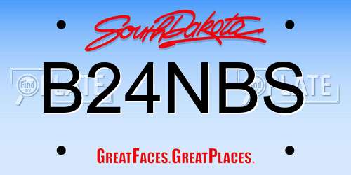 B24NBS South Dakota License Plate