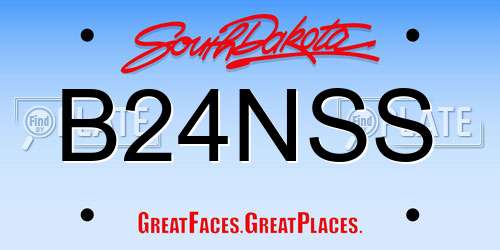 B24NSS South Dakota License Plate