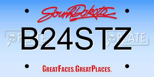 B24STZ South Dakota License Plate