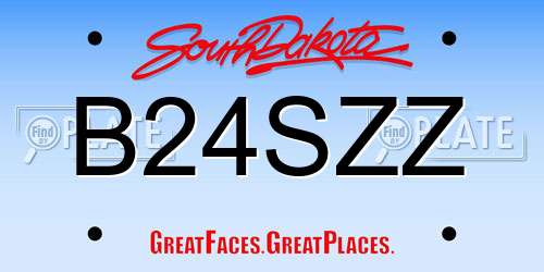 B24SZZ South Dakota License Plate