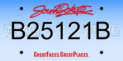 B25121B South Dakota License Plate