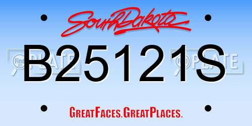 B25121S South Dakota License Plate