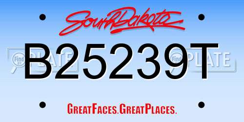 B25239T South Dakota License Plate