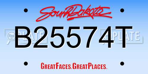 B25574T South Dakota License Plate