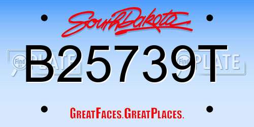 B25739T South Dakota License Plate