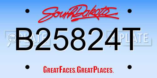 B25824T South Dakota License Plate