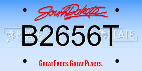 B2656T South Dakota License Plate