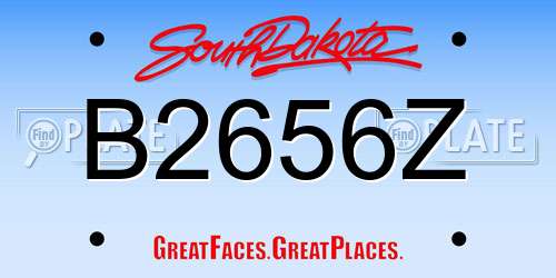 B2656Z South Dakota License Plate