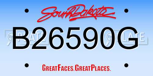 B26590G South Dakota License Plate