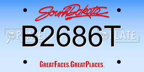 B2686T South Dakota License Plate