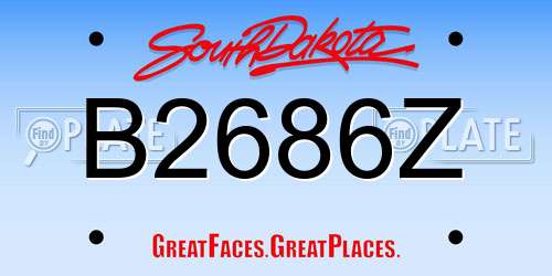 B2686Z South Dakota License Plate
