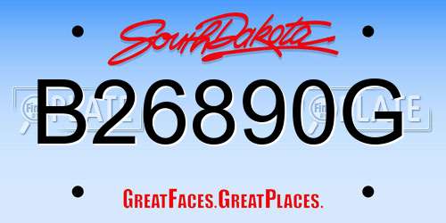 B26890G South Dakota License Plate