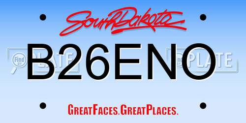 B26ENO South Dakota License Plate