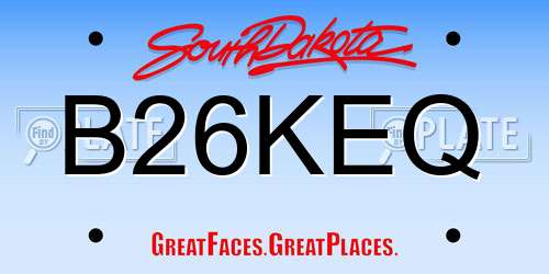 B26KEQ South Dakota License Plate