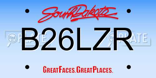 B26LZR South Dakota License Plate