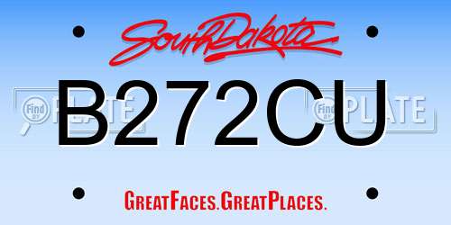 B272CU South Dakota License Plate
