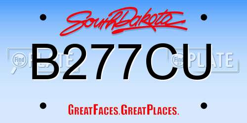 B277CU South Dakota License Plate