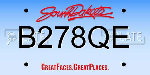 B278QE South Dakota License Plate